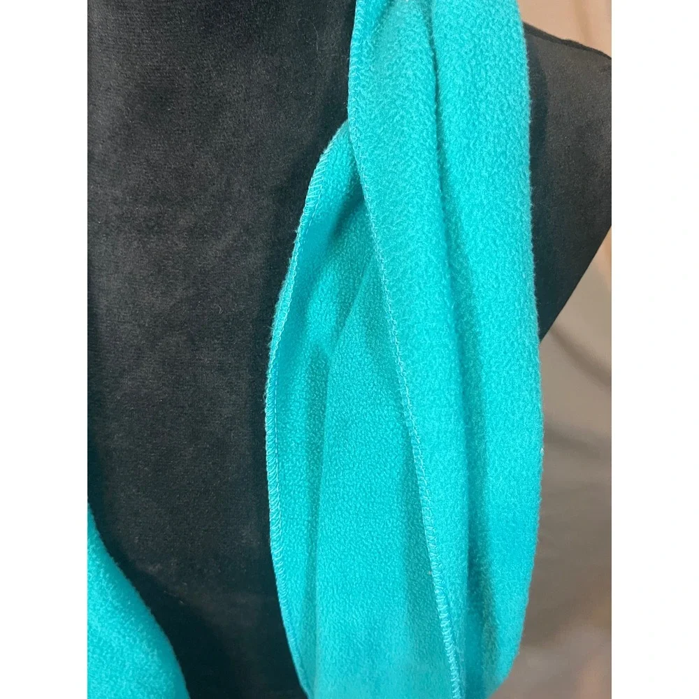 Unbranded Teal Fleece‎ Fringe Scarf Solid Bright Blue Green Winter Wrap
